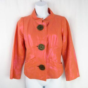 Tracy Reese Shimmer Linen Cotton Jacket Sz 4